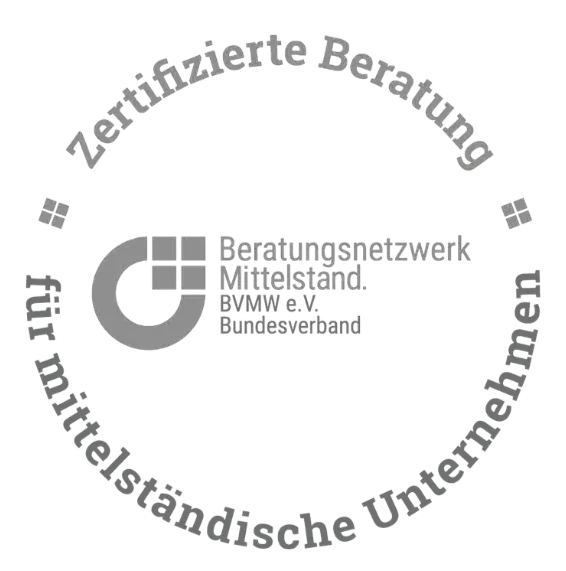 Siegel „Zertifizierte Beratung für mittelständische Unternehmen“ – Beratungsnetzwerk Mittelstand, BVMW e.V. Bundesverband